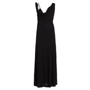 Toteme Crepe Jersey Black Twist Drape Maxi Dress Size L